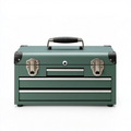 Coffre à outils 66 x 31 x 40 cm en acier vert avec 3 tiroirs et poignée de transport
