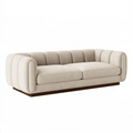 Canapé 3 places 220 x 95 x 75 cm en tissu beige style contemporain