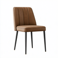 Chaise de salle à manger 52 x 60 x 83 cm marron revêtement synthétique style contemporain
