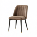Chaise de salle à manger 48 x 58 x 88 cm en simili cuir marron style contemporain