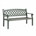 Banc de jardin 122 x 61 x 88 cm en aluminium vert - dossier ajouré classique