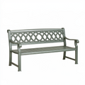 Banc de jardin 122 x 63 x 87 cm en aluminium vert bronze à dossier ajouré